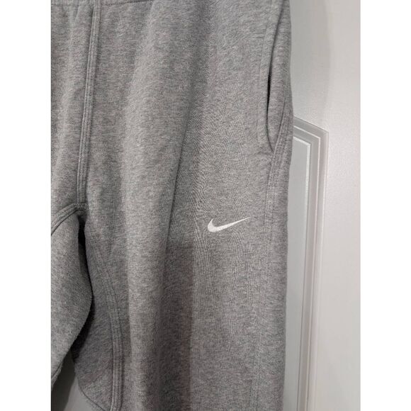 Nike Fleece Sweatpants size large gray joggers lounge reinforced knee basics - Picture 2 of 8
